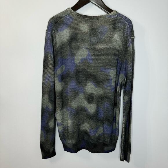 GSTQ Watercolor Merino Wool Sweater Crew Neck Soft Luxury Men's M - Picture 7 of 8
